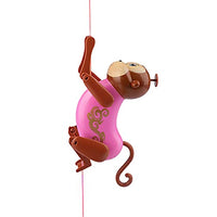 NEXTAKE Rope-Climbing Monkey, Funny String-Climbing Monkey Toy Pull and Climb Monkey Pull String Monkey Interactive Toy with Funny Sound Effect for Kids (Pink)
