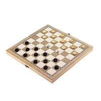 Foldable Wooden Chess Board Set Travel Games Chess Backgammon Checkers Toy Chessmen Entertainment Game Board Toys Gift (Color : 2424cm)