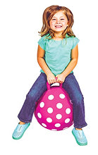 Load image into Gallery viewer, Socker Boppers Hippity Hopper Ball, Inflatable Jump Balance 15 Ball for Kids, Pink Polka Dot, Indoor and Outdoor Fun, Durable Heavy Gauge Vinyl, EZ Grip Handle, Promotes Balance-Coordination-Strength

