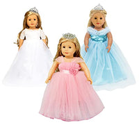 Girls Doll Clothes and Accessories , Princess Costume , Wedding Dress , Party Gown Dress for 18 inch American Girl Dolls (3Pcs)