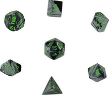 Load image into Gallery viewer, Chessex CHX26445 Dice-Gemini Set, Black/Grey/Green
