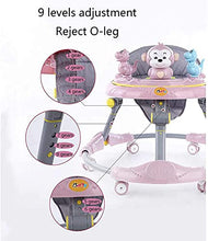 Load image into Gallery viewer, Walkers with Music Light, 6 Mute Universal Wheels Height Adjustable Walker, Anti-Rollover Anti-O Leg Folding Walker Suitable for Girls Boys 6-18 Months (Color : B)

