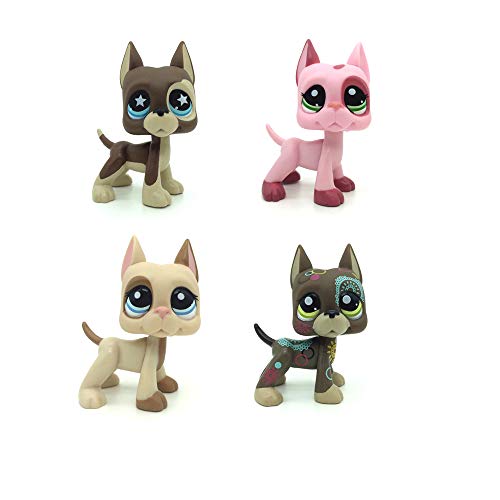 QYXM 4Pcs LPS Pet Shop,Q House Collect,LPS Pet Shop Cartoon Animal Cat Dog Figures Collection,for Kids Gift,#2598+1439+817+1647