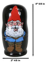 Load image into Gallery viewer, Ebros Gift 5 Piece Set Whimsical Fantasy Mr and Mrs Gnomes with Family Nesting Dolls Matroyshka Babushka Wooden Figurines 4.5&quot; Tall Alchemy Magic Gnome Decor Accent Statues
