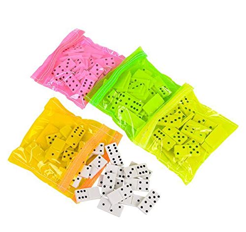 DollarItemDirect 1 inch 0.125 inches Dominoes in Neon Bag, Case of 216