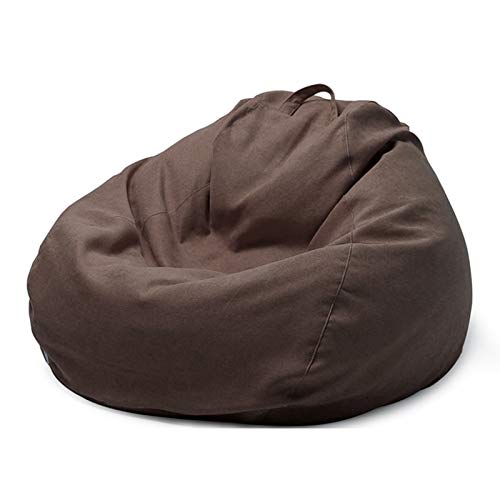 FBKPHSS Bean Bag Chair Cover(No Filler), Simplicity Soft Lazy Sofa Cover with Zipper and Handle Comfortable and Breathable for Organize Toys and Clothes,Brown,35.4