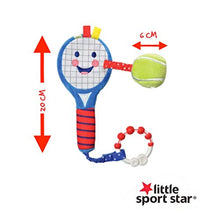 Load image into Gallery viewer, Little Sport Star Tennis Racket | Suitable from Birth to 2 Years | Your First Tennis Racket | to Inspire and Play with | Extra Sensory Features for Babies | Part of The Baby Collection
