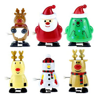 NUOBESTY Christmas Clockwork Toy Funny Wind up Toys for Christmas Party Goodies Bag Filler, 6 Pieces