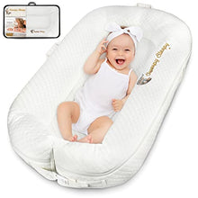 Load image into Gallery viewer, Sweepy Sleepy Baby Lounger nest Bed, Infant Baby Pillow Co Sleeper Snuggle, Made of 100% Organic Cotton, The Best in Bed Bassinet for co Sleeping, 0-10 Months, Compatible with All dockatot Arches.
