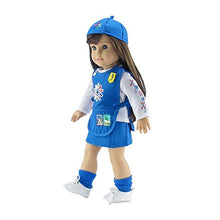Load image into Gallery viewer, 18 Inch Doll Clothes for American Girl Dolls | Doll Daisy Girl Scout-Inspired 5 Piece Uniform, Including Tunic with Embroidered Patches! | Gift Boxed! | Fits 18&quot; Our Generation and Journey Girls Dolls

