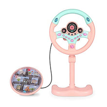 Load image into Gallery viewer, COLOR TREE Kids Steering Wheel Toys w/ Stand - Toddlers Pretend Play Simulated Driving with Lights and Sounds - Preschool Interactive Toy - Pink
