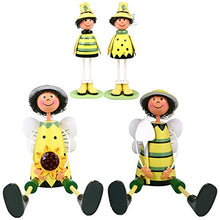 Load image into Gallery viewer, PRETYZOOM 4 Pcs Wooden Puppet Toy Wooden Couple Puppet Doll Wooden Figures Hanging Pull String Puppet Toys for Kids Xmas Gift
