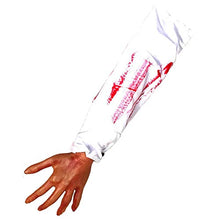 Load image into Gallery viewer, Bimkole Broken Arm Fake Human Arm Hands Realistic Severed Horror Prank Creepy Props for Haunted House Vampire Zombie Cosplay Party Outside Inside Decoration Supplies (1Pack)

