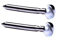 Load image into Gallery viewer, Pine Derby Machined 2.5 Degree Bent Axles with Easy Turn Screw Driver Slot  Polished Grooved and Nickel Plated Axles for Rail Riding or Canting Rear Axles  (2 axles)
