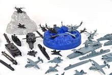 Load image into Gallery viewer, Sunny Days Entertainment Military Air Force Bucket  47 Assorted Battleships and Accessories Toy Play Set for Kids, Boys and Girls | Plastic Boat and Plane Figures with Storage Container
