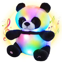 BSTAOFY Musical Light up Panda Bear Stuffed Animal LED Soft Plush Toys Glow in Dark Singing Bedtime Companion Birthday Gift for Kids on Christmas Birthday, 12''