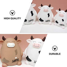 Load image into Gallery viewer, PRETYZOOM 2pcs 2021 Cow Miniature Cow Calf Figures Ox Figurine Money Bank Piggy Bank Money Saving Jar Money Box Luck Home Decor 2021 New Year Gift (White Brown)

