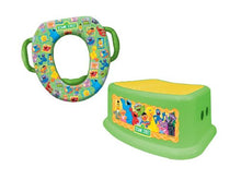 Load image into Gallery viewer, Sesame Street&quot;Framed Friends&quot; Potty Training Combo Kit - Contour Step Stool &amp; Soft Potty, Green
