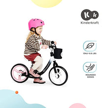 Load image into Gallery viewer, Kinderkraft Balance Bike Space, Lightweight Kids Bicycle, No Pedals, 11 inches Wheels, with Ajustable Seat, Footrest, Accessories, Bag, Bell, for Toddlers, from 2 Years Old to 77 lbs, Black
