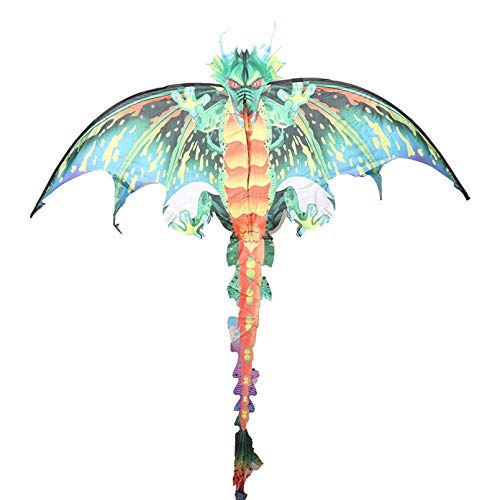 BOZNY Dragon Kite 3D Pterosaur Single Line with Tail Outdoor Sports Adults Kids Toy with 100M Kite line