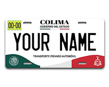 Load image into Gallery viewer, BRGiftShop Personalized Custom Name Mexico Colima 6x12 inches Vehicle Car License Plate
