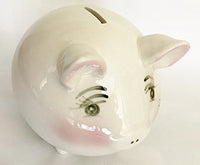 Adorable Pottery Piggy Bank - Made in Ohio (7 Inches Long)