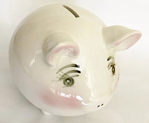 Adorable Pottery Piggy Bank - Made in Ohio (7 Inches Long)