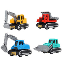 Load image into Gallery viewer, NUOBESTY 4pcs Pull Back Construction Truck Toys Bulldozer Excavator Dumper Truck Engineering Car Model for Children Toddlers
