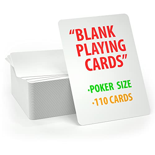 WJPC 110PCS Poker Size Blank Playing Cards, Index Flash Cards, Study Learning Cards for DIY Game Card Writing Drawing Painting