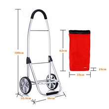 Load image into Gallery viewer, Portable Folding Shopping Cart Aluminum Shopping Trolley Small Cart Home Trolley (Color : Res B)
