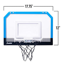 Load image into Gallery viewer, Franklin Sports Over the Door Indoor Basketball Hoop - Kids Mini Hoop for Bedroom - Steel Rim Mini Hoop - Includes Ball and Pump - Blue
