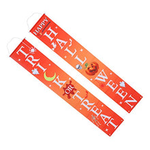 Load image into Gallery viewer, NUOBESTY 1 Pair of Halloween Thickened Door Banner Decoration Trick Or Treat Signs Door Hanging Curtain for Home Shopping Mall (Orange)
