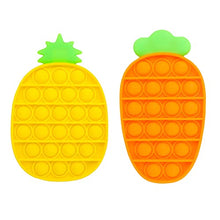 Load image into Gallery viewer, ONEST 2 Pieces Silicone Push Pops Bubbles Fidget Sensory Toy Funny Pops Fidget Toy Autism Special Needs Stress Reliever Toy (Pineapple and Carrot Style)

