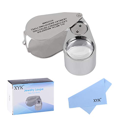 40X Full Metal Jewelry Loop Magnifier,Pocket Folding Magnifying
