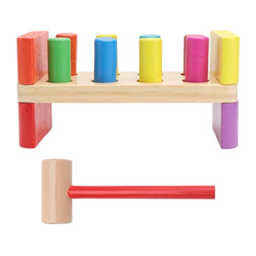 Toyvian Wooden Hammering Pounding Toy with Mallet Kids Whack-a-mole Toy Tapping Toy Montessori Percussion Toy for Kids Learning Fine Motor Skills Toys
