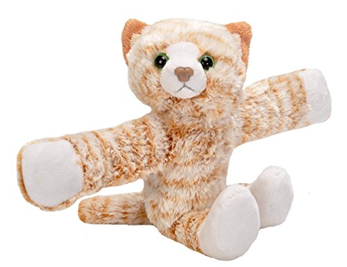 Wild Republic Huggers Tabby Cat Plush Toy, Slap Bracelet, Stuffed Animal, Kids Toys, 8