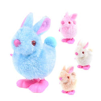 Toyvian 6pcs Wind Up Toy Easter Jumping Bunnies Plush Rabbit Novelty Toys for Kids Party Favors (Random Color)