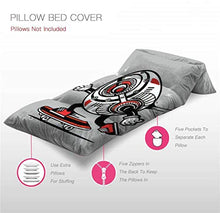 Load image into Gallery viewer, Kids Floor Pillow Skater Droid Robot Machine Skateboarding Character Design Pillow Bed, Reading Playing Games Floor Lounger, Soft Mat for Slumber Party, for Kids, Queen Size
