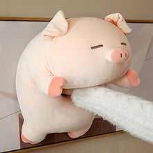 Load image into Gallery viewer, WUZHOU Soft Fat Pig Plush Hugging Pillow, Cute Pig Stuffed Animal Toy Gifts for Bedding, Kids Birthday, Valentine, Christmas (Squinting Eyes,23.6in)
