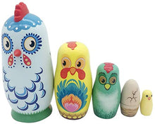 Load image into Gallery viewer, 5pcs Russian Nesting Dolls Wooden Chicken Matryoshka Dolls Russian Nesting Dolls Set for Xmas Easter Home Decoration
