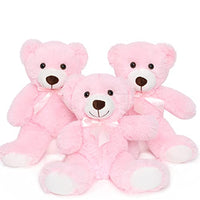 DOLDOA 3 Packs Pink Cute Teddy Bear Soft Stuffed Animal Plush Bear Toy for Kids Boys Girls,as a Gift for Birthday/Christmas/Valentine's Day 13.8 inch
