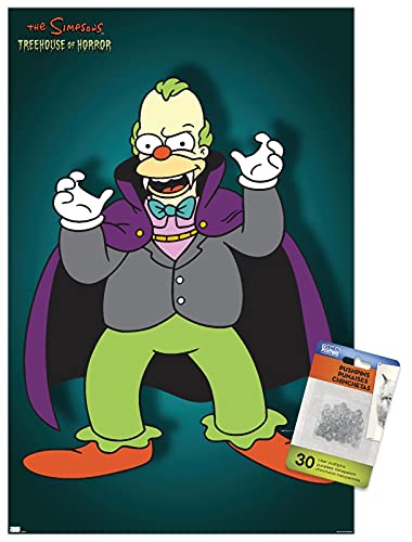 The Simpsons: Treehouse of Horror - Vampire Krusty Wall Poster with Push Pins