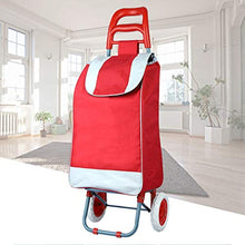 Load image into Gallery viewer, Two-Wheeled Grocery Shopping Cart Collapsible Portable Shopping Cart Home Detachable Trolley (Color : Red A)
