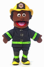 Load image into Gallery viewer, 14&quot; Fireman, Black Male, Hand Puppet
