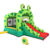 Inflatable Water Slide Pool Bounce House,Bounce House Inflatable Jumping Castle Kids Splash Pool Water Slide Jumper Castle for Summer Party (Green,with Air Blower)