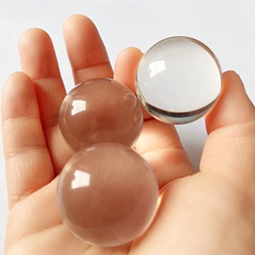 DSJUGGLING Super Mini Sized Clear Acrylic Contact Juggling Ball Set for Small Hands to Manage Triangle of 3 or Pyramid of 4 Multiple Balls Contact Juggling Practice Juggling Ball Kits (3 x 32mm)