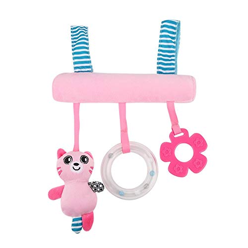 Colorful Baby Stroller Hanging Toys Plush Toy Soft Cute Animal Rattle Toys Early Education Gift for Baby Boys Girls(Pink)