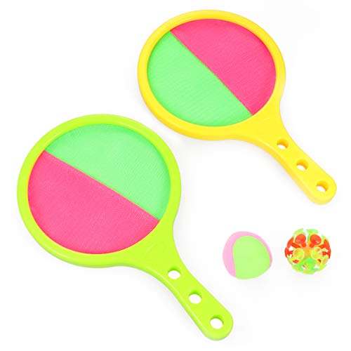 NUOBESTY Catch Ball Game Self Stick Paddle Game with 2 Paddles 2 Balls for Sports Beach Gifts Game Prizes Kids Party Favor Supplies