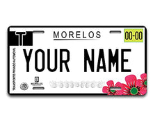 Load image into Gallery viewer, BRGiftShop Personalized Custom Name Mexico Morelos 6x12 inches Vehicle Car License Plate
