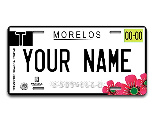 BRGiftShop Personalized Custom Name Mexico Morelos 6x12 inches Vehicle Car License Plate